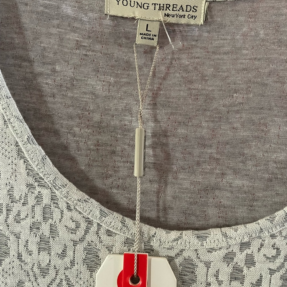 Young Threads New York City long sleeve form fitting dress. Size L gray/silver - Picture 6 of 8